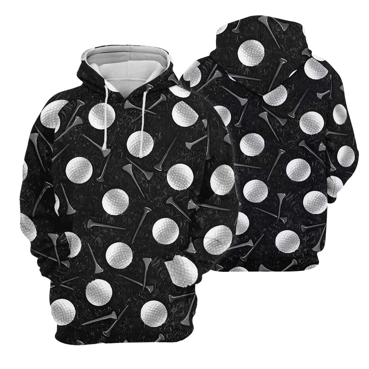 Golf Balls Black Men's Golf Polo Shirtunny Golf Shirt, Gifts For Golfer