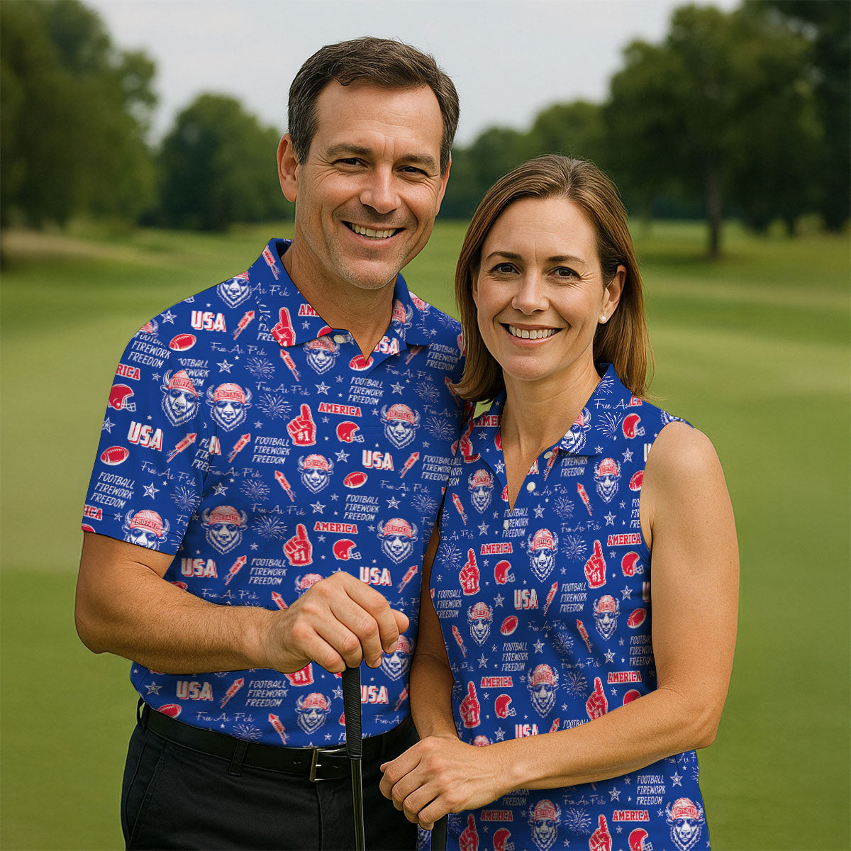 The Bisons Cool Buffalo Blue And Red Sport Polo, American Football League Gift Ideas For Football Fans
