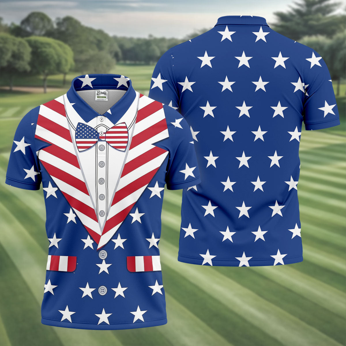 US Flag Costume Patriotic 4th Of July Golf Shirt, 250th Anniversary Polo Shirt Men