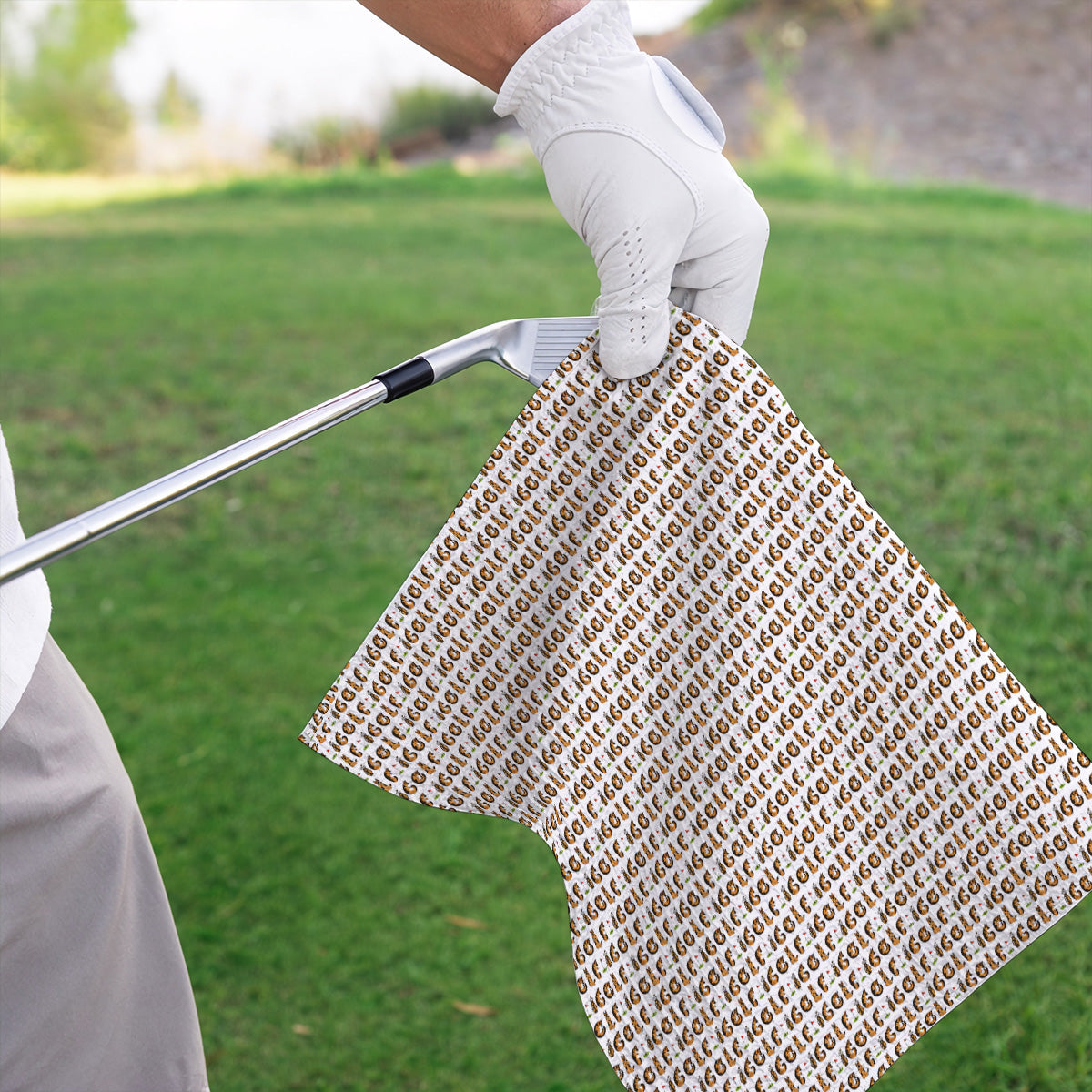 Crazy German Shepherd Pattern Golf Towels, German Dog Golf Towel, Golf Gift For Golfers