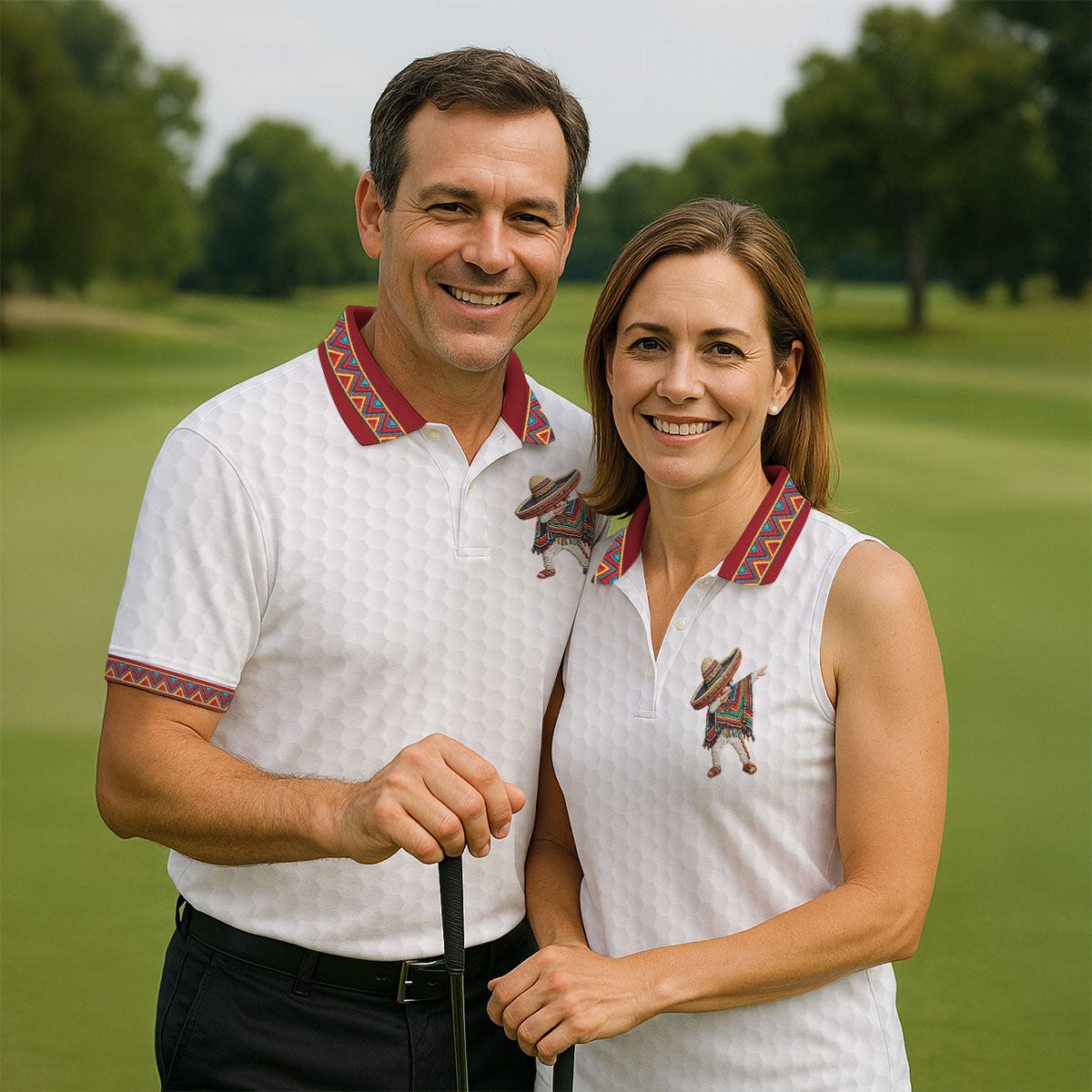 Cinco De Mayo Celebration Golf Ball Pattern White Golf Shirt, Polo Shirtor Men