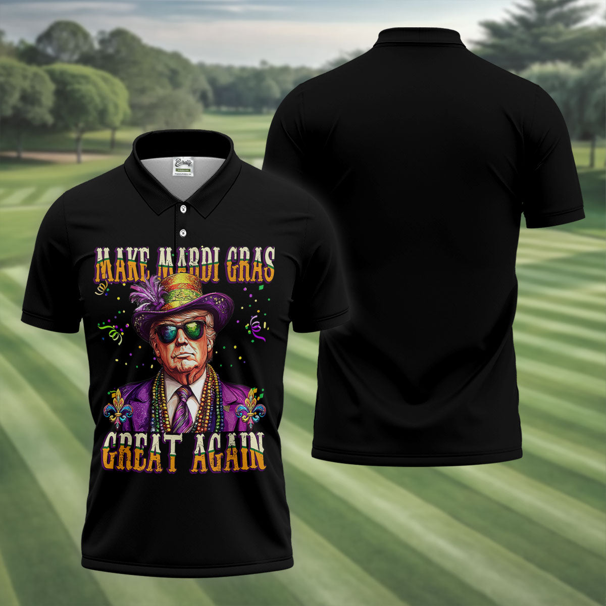 Make Mardi Gras Great Again Men's Funny Golf Shirts, Golf Shirts For Men, Polo ShirtFor Men