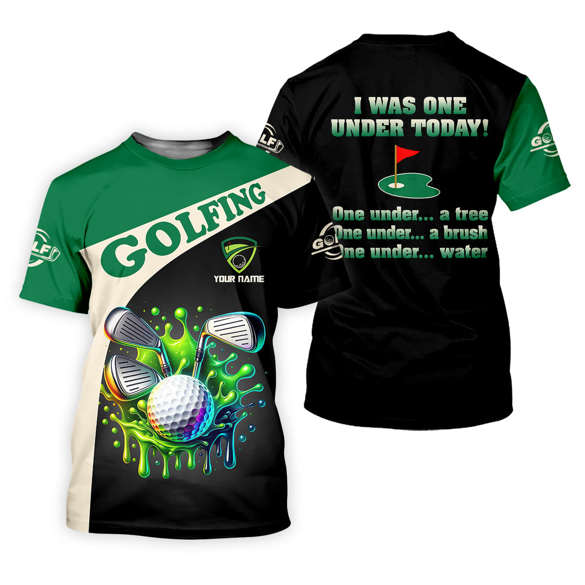 I Was One Under Today Custom Funny Golf Polo Shirtad Golf Gifts