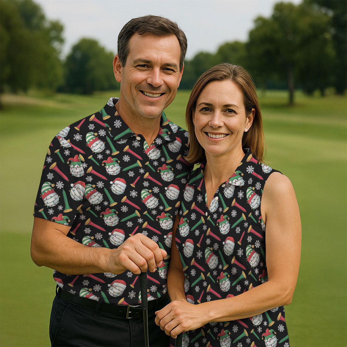 Funny Golf Ball Christmas Golf Shirt, Women's Golf Tops, Ladies Golf Shirts, Christmas Golf Gift