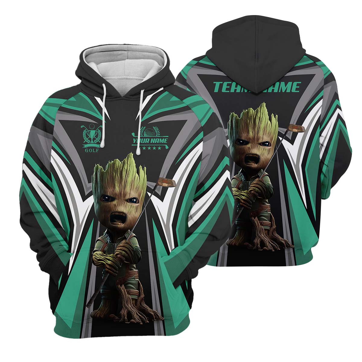 Angry BabyGroot Customize Golf Polo Shirtift For Golfers, Golf Gift Ideas