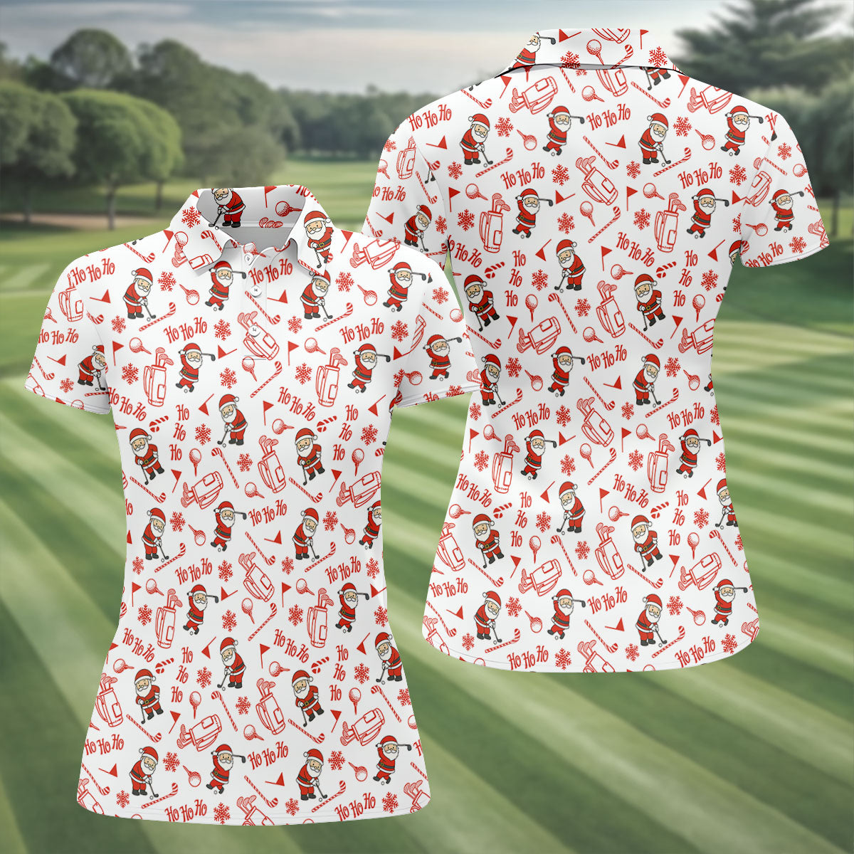 Ho Ho Ho Merry Christmas Funny Print Golf Shirt, Christmas Golf Shirt, Golf Gifts For Women, Fun Golf Shirt