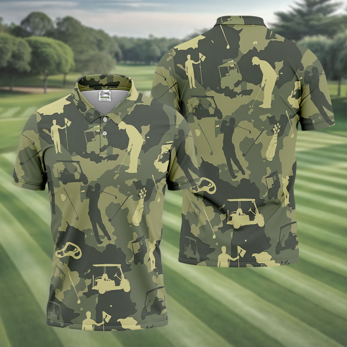 Golf Pose Camo Golf Shirt, Golf Tops For Men, Golf Shirts For Men, Golf Gift For Men