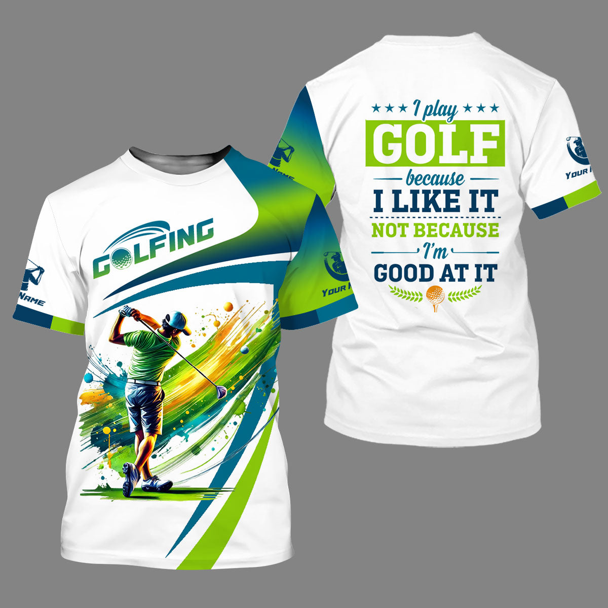 I Play Golf Because I Like It Personalized Funny Men's Golf Polo Shirthristmas Golf Gift
