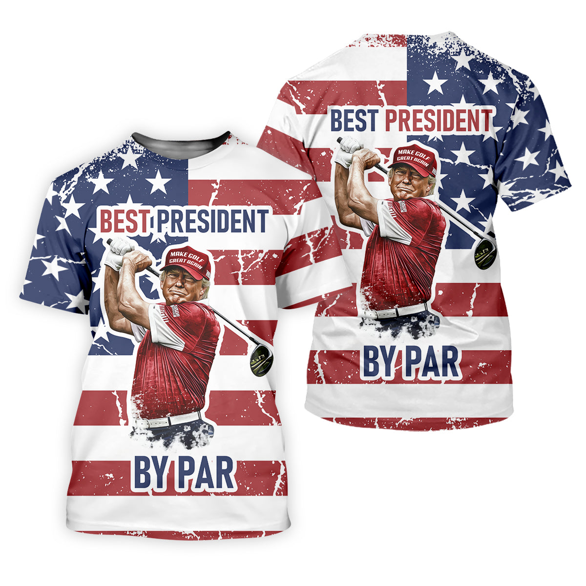 Best President By Par Men's Golf Polo ShirtFunny Trump Shirt, Christmas Golf Gift