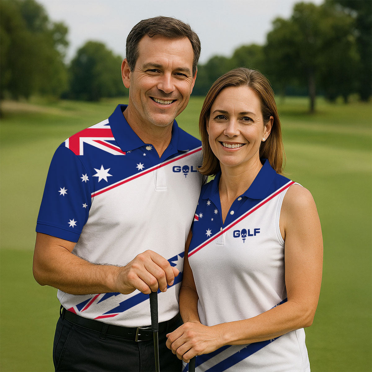 I Put It In Every Hole Australia Flag Print Men's Golf Top, Polo Shirt Men, Golf Shirts For Men