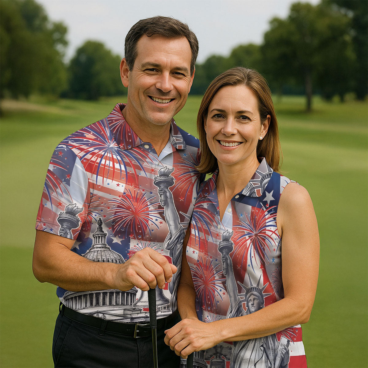 250 Years Of Freedom We The People American Flag Golf Shirt, Patriotic 4th Of July Golf Shirts For Men