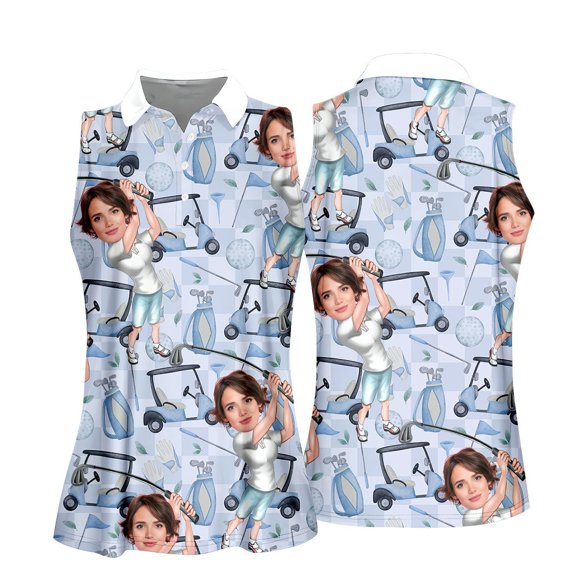 Custom Face Womens Golf Shirt, Funny Golf Shirt, Mothers Day Gifts