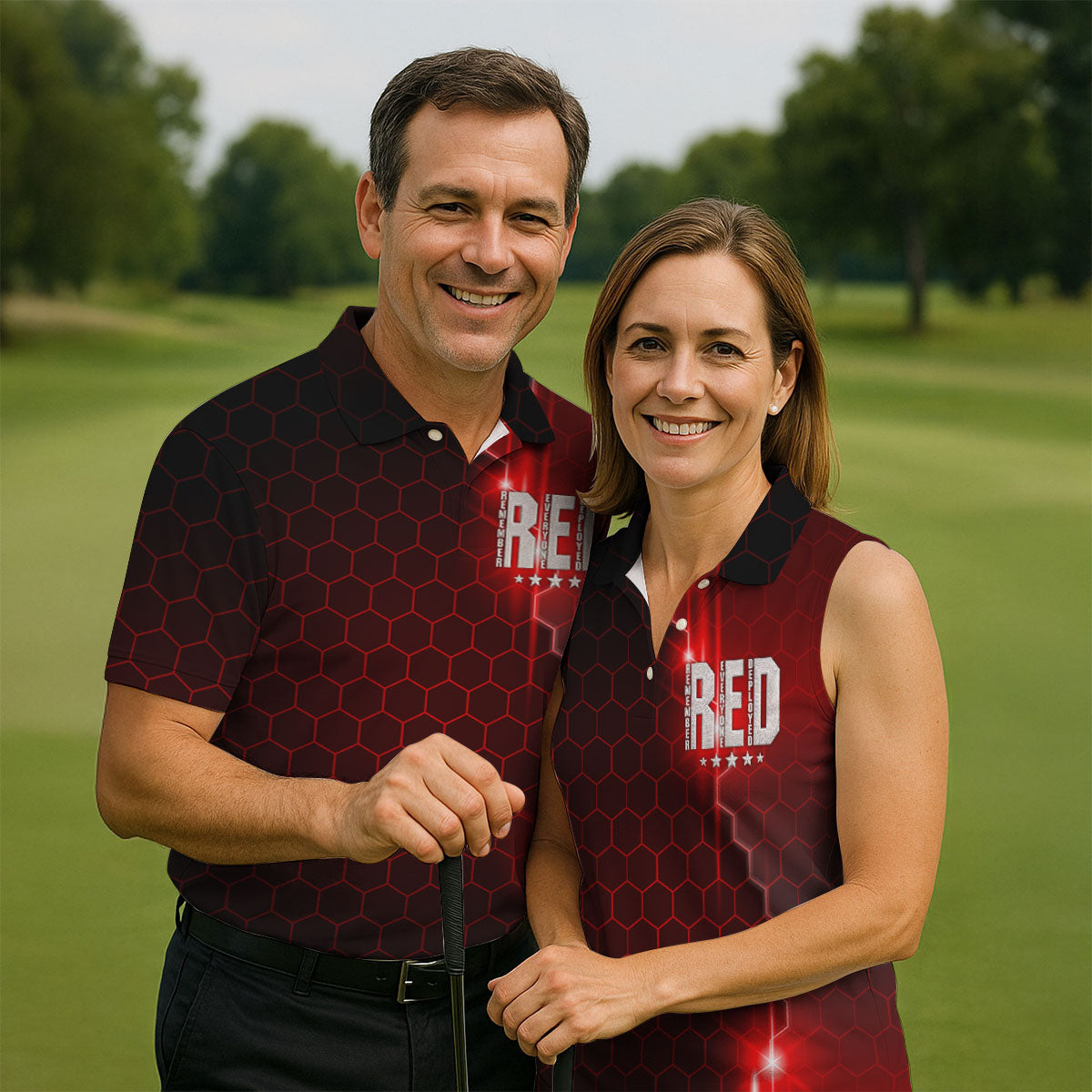 Remember Everyone Deployed Hexagonal Gradient Father's Day Golf Shirt, 250 Years Polo Shirt Men