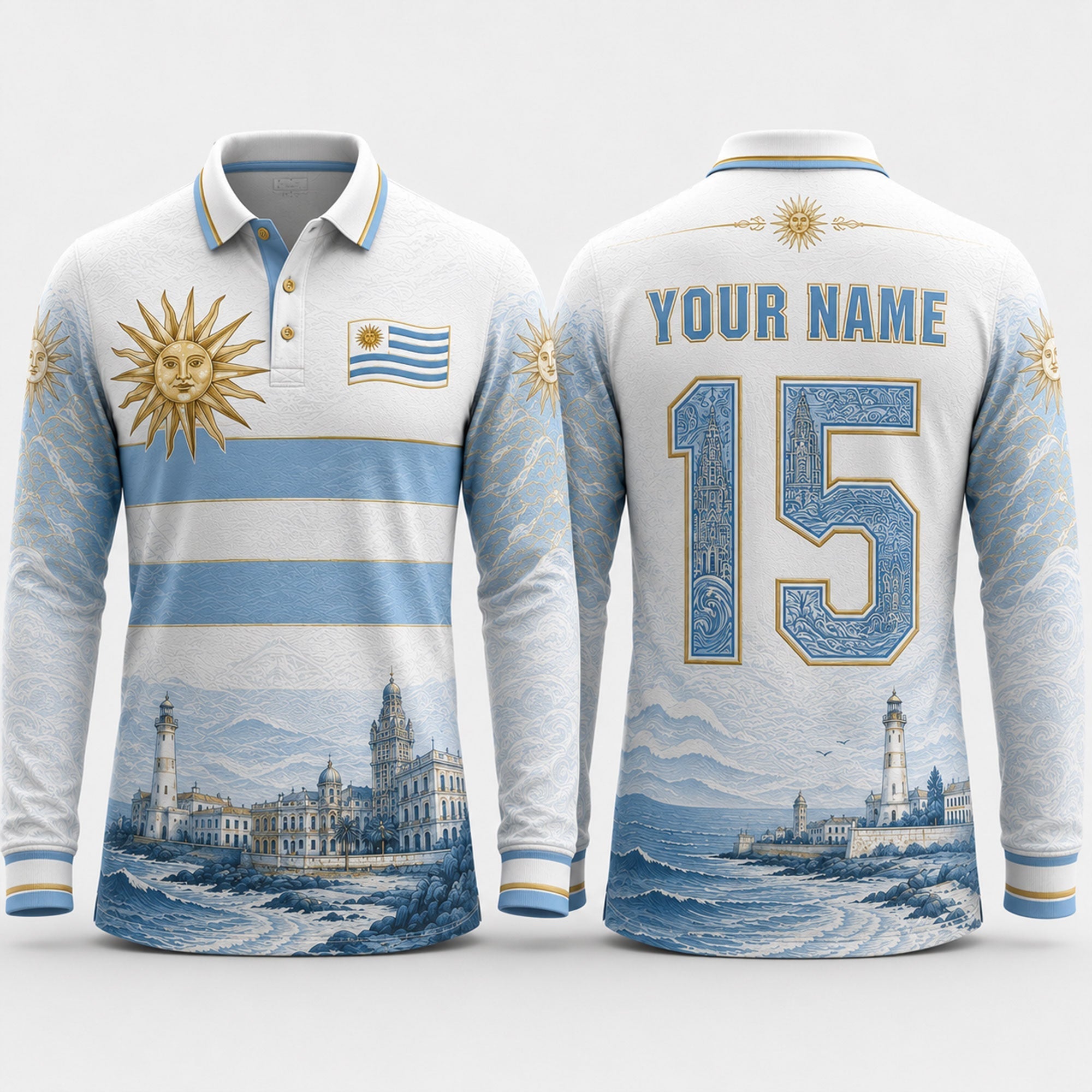Sol de Mayo Fooball Shirt, Uruguay Flag V-Neck For Men Football Lover, Father's Day Presents