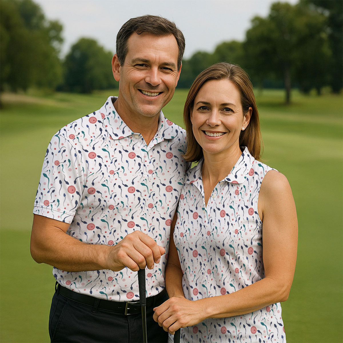 Funny Crazy Egg Fertilization White Golf Shirt, Golf Gifts For Valentine's Day, Polo ShirtFor Men