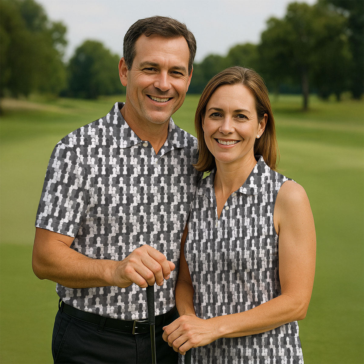 Funny Dirty Grey And White Golf Tops For Men, Fun Golf Shirts For Men, 250th Anniversary Golf Shirts For Men