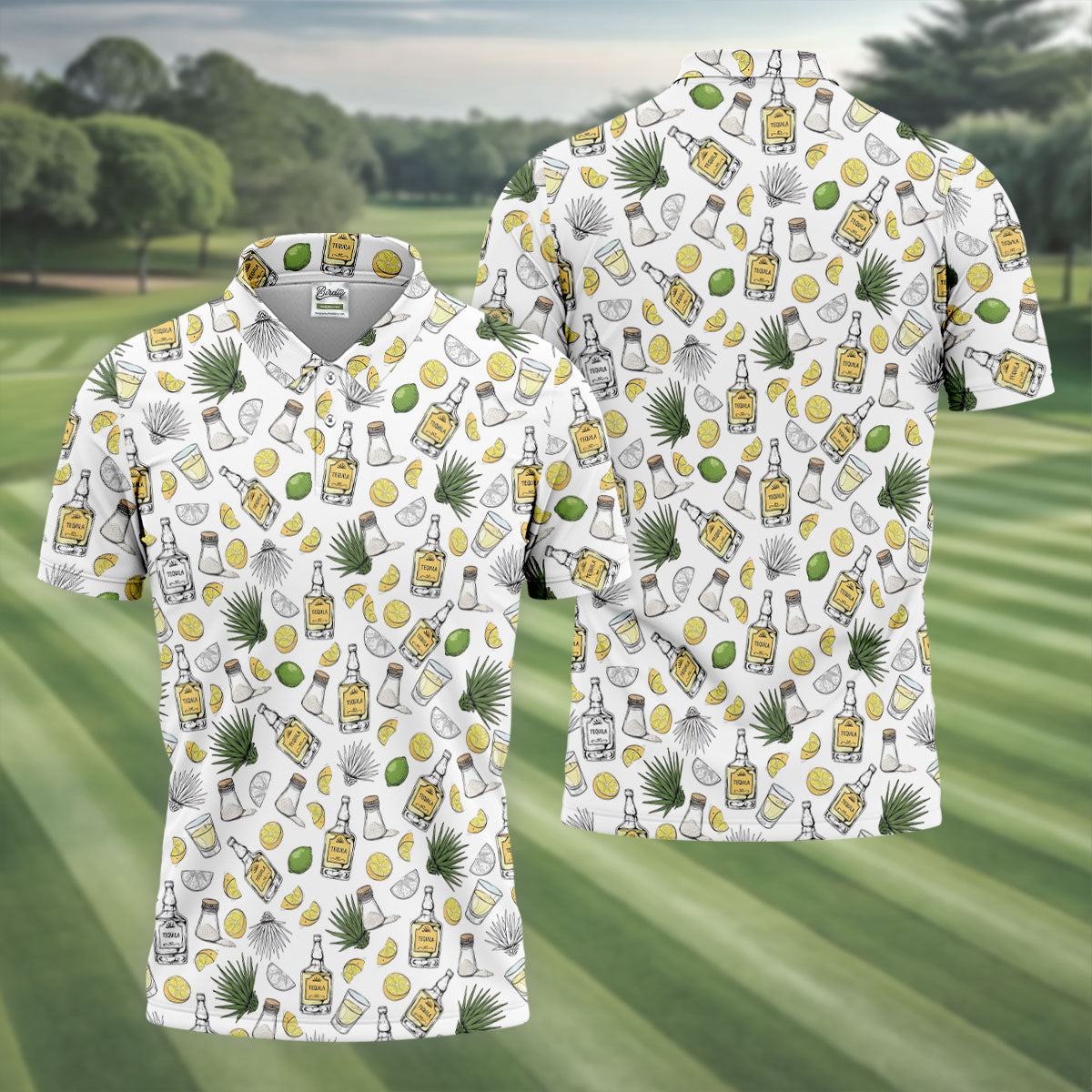 Tequila Lime Salt Cinco De Mayo Celebration Golf Tops For Men, Drinking Party Polo Shirtor Men