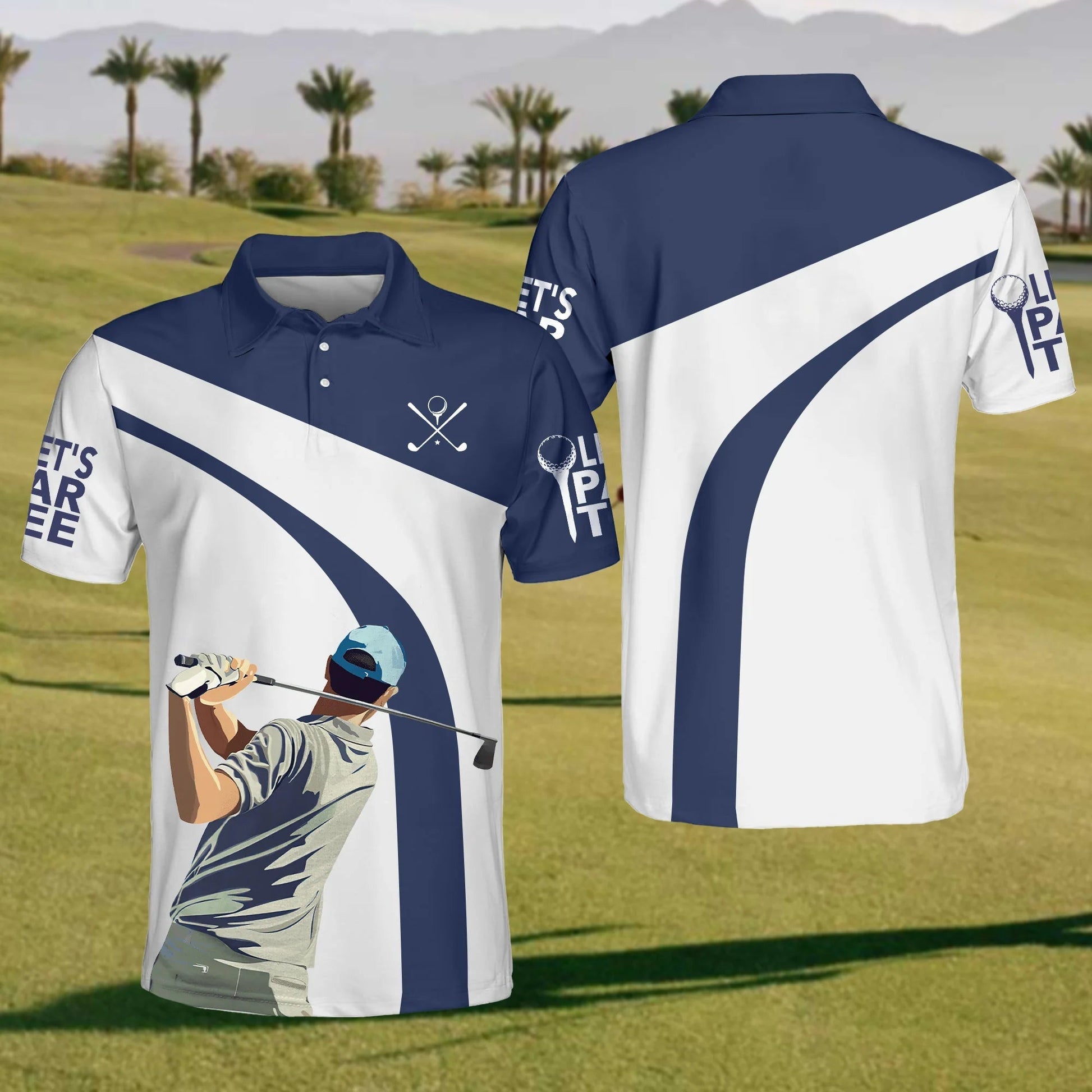 Usa Golfer Mens Golf Polo Shirtens Golf Gift, Mens Golf Shirt