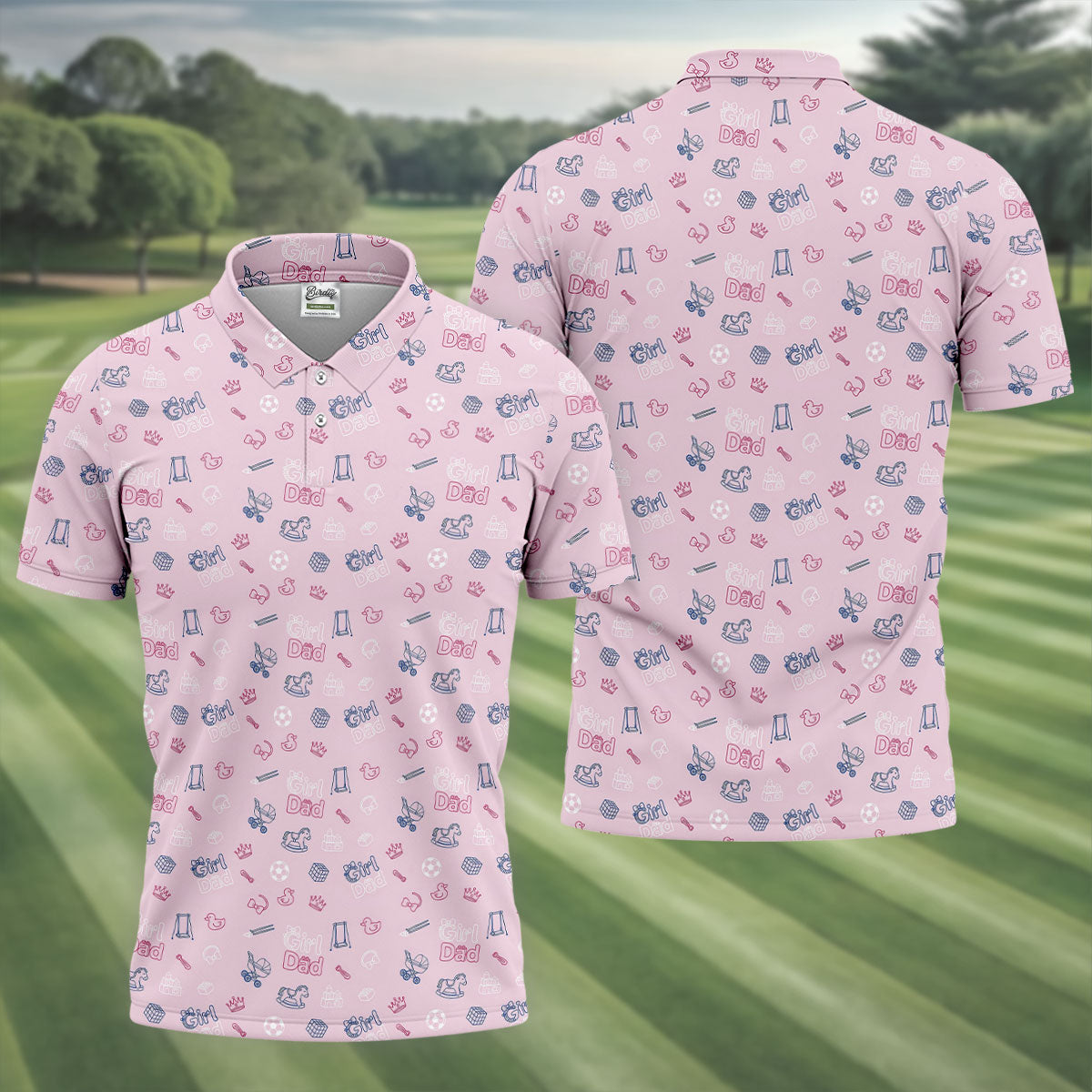 Girl Dad Father's Day Golf Shirt, Cute Golf Outfit, Polo Shirt Men, Golf Gift For Dad