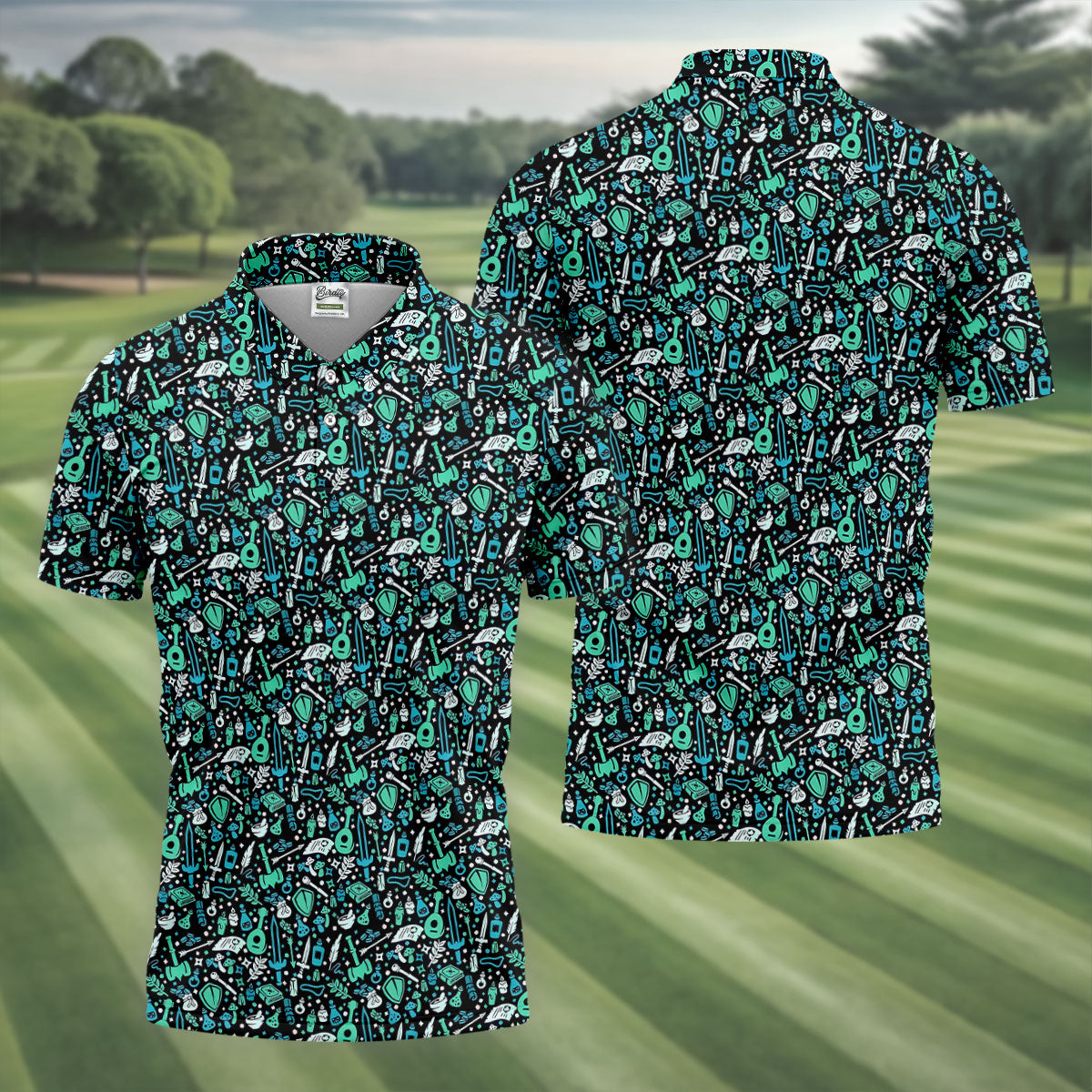 Mystic Items Dragon Game Golf Tops For Men, Polo ShirtFor Men, Golf Shirts For Men