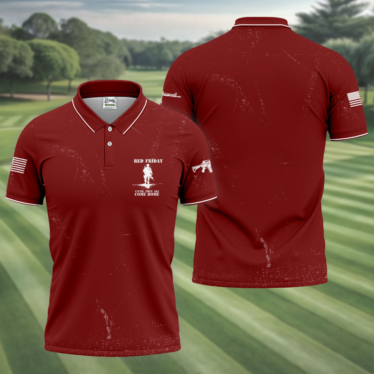 RED Friday Untill They All Come Home Red Golf Shirt, Veteran Memorial 250 Years Polo Shirtor Men