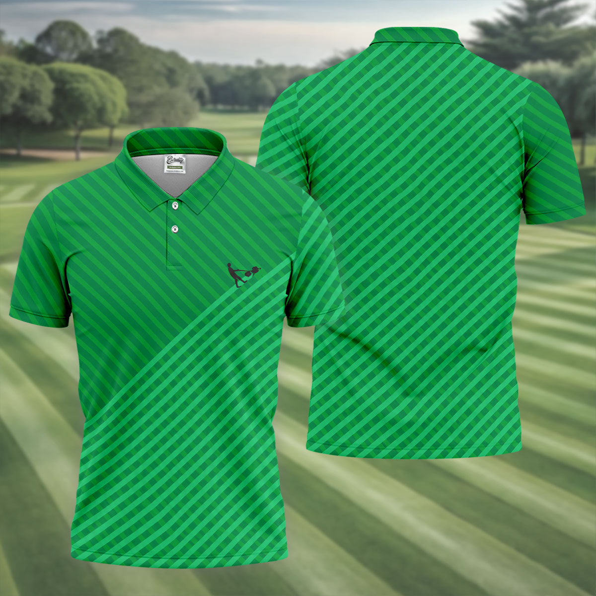 Lawn Mower Green Cross Stripe Father's Day Golf Shirt, Polo Shirt Men, Golf Gift For Dad
