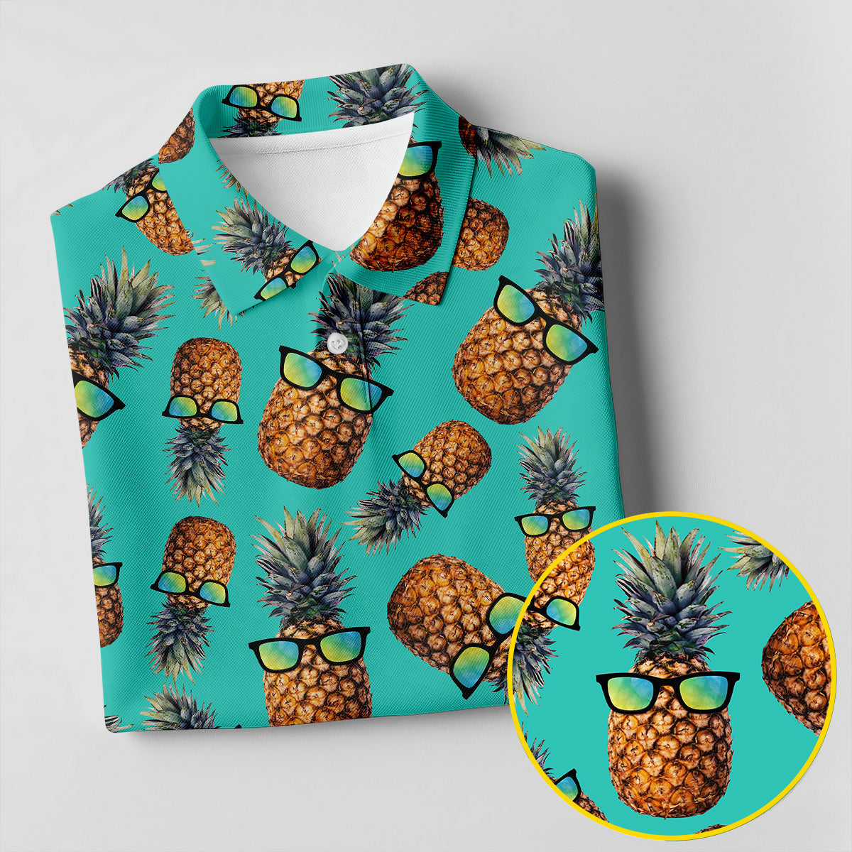 Cool Pineapple Tropical Theme Hawaiian Golf Shirt, Polo Shirtor Men, Golfing Apparel