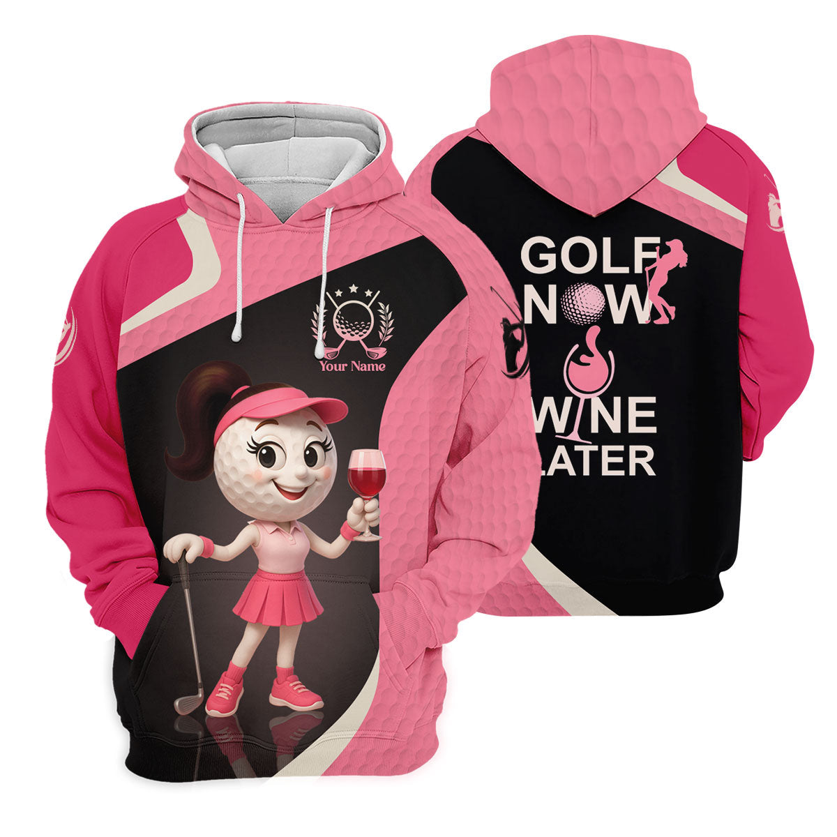 Golf Now Wine Later Funny Womens Golf Polo ShirtWomens Golf Tops, Custom Ladies Golf Shirt