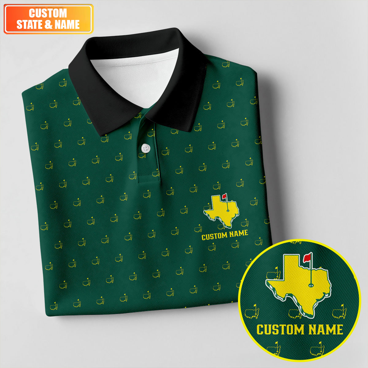 Custom State Logo Golf Tournament Polo Shirt, Performance Golf Shirt, Ladies Golf Tops, Golf Shirt For Women
