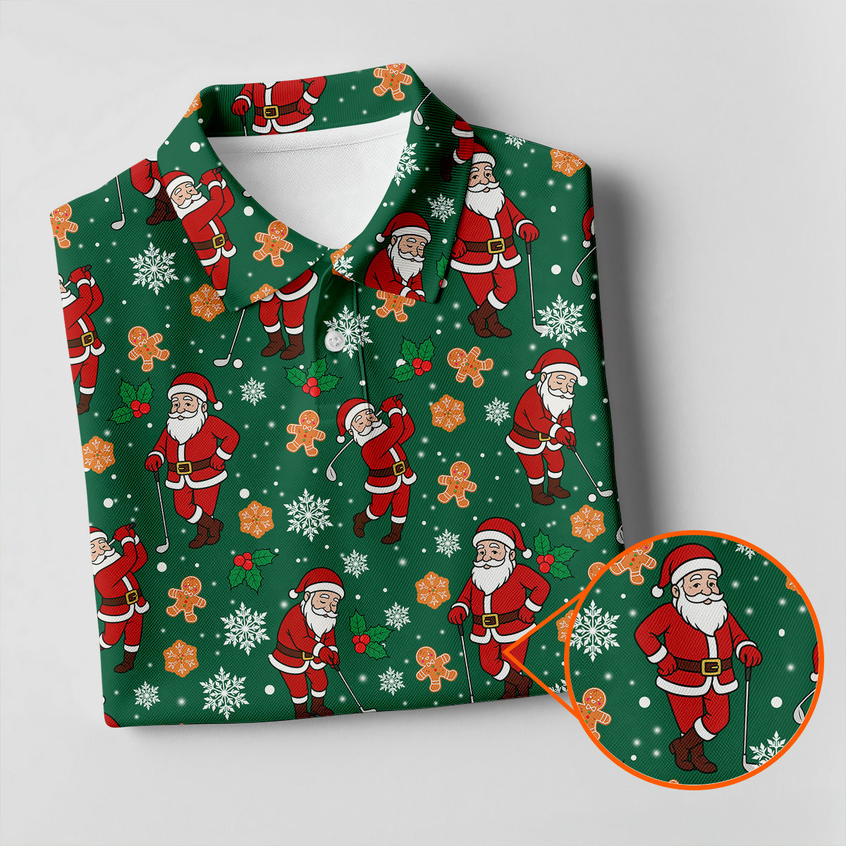 Golfing Santa Christmas Golf Shirt, Women's Golf Tops, Ladies Golf Shirts, Golf Gift For Ladies