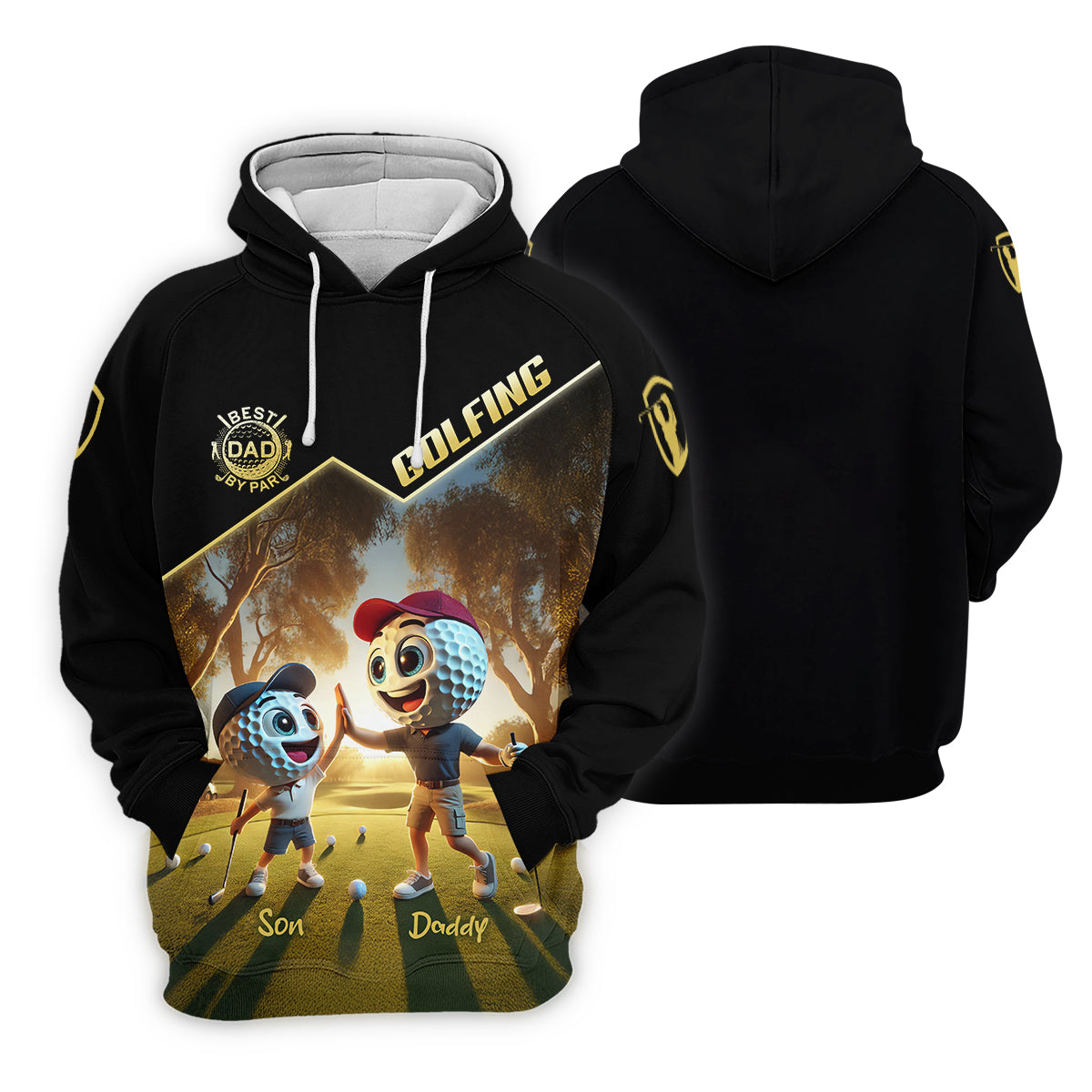 Best Dad By Par Custom Men's Golf Polo Shirtad Golf Gift, Christmas Golf Gift