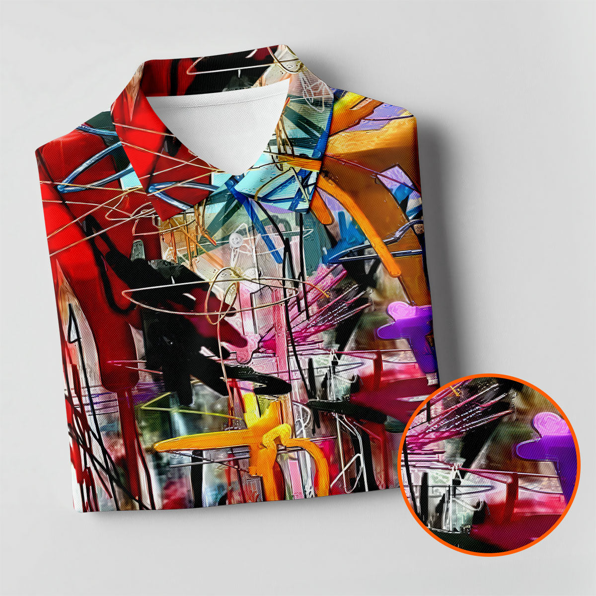 Colorful Abstract Graffiti Street Art Golf Shirt, Mens Golf Polo, Golf Apparel For Men