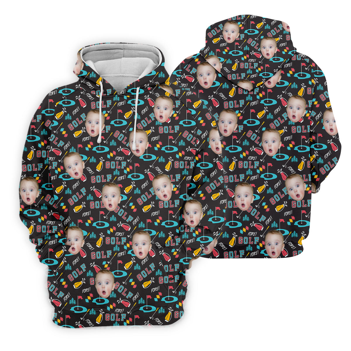 Custom Shirts With Faces, Funny Golf Polo ShirtGifts For The Golfing Dad, Golf Gift For Dad