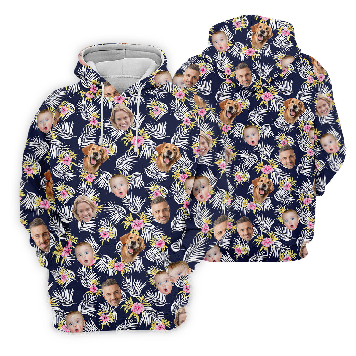 Hawaiian Golf Shirts, Floral Seamless Pattern, Hawaiian Shirts With Faces, Mens Tropical Shirts