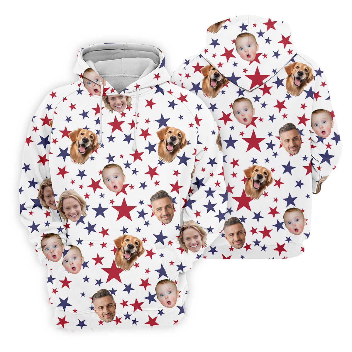 Custom Independence Days Shirts With Faces, 4th Of July Golf Polo, Men's Golf Polo ShirtIndependence Day Shirts