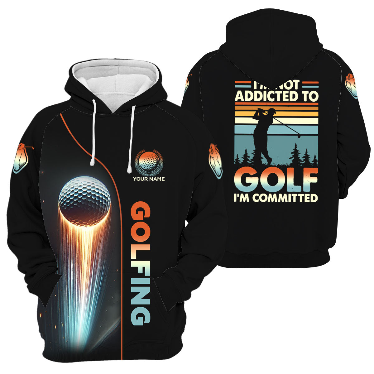 I'm Not Addicted To Golf I'm Committed Custom Funny Golf Polo ShirtDad Golf Gift