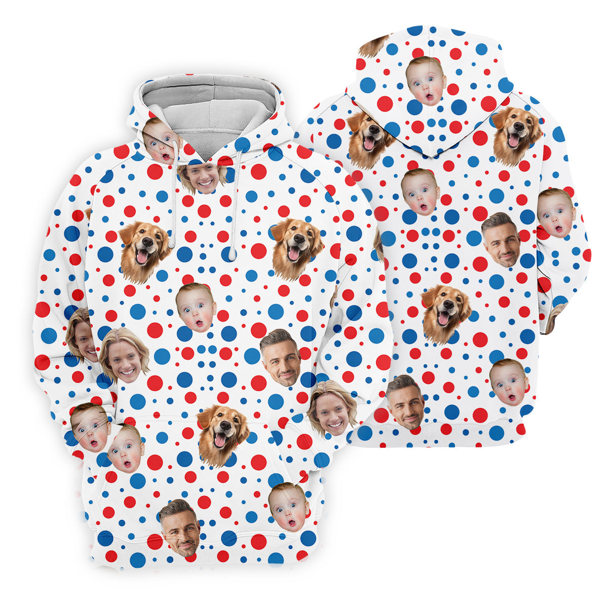 Custom Independence Days Shirts With Faces, Men's Fourth Of July Shirt, Men's Golf Polo Shirt