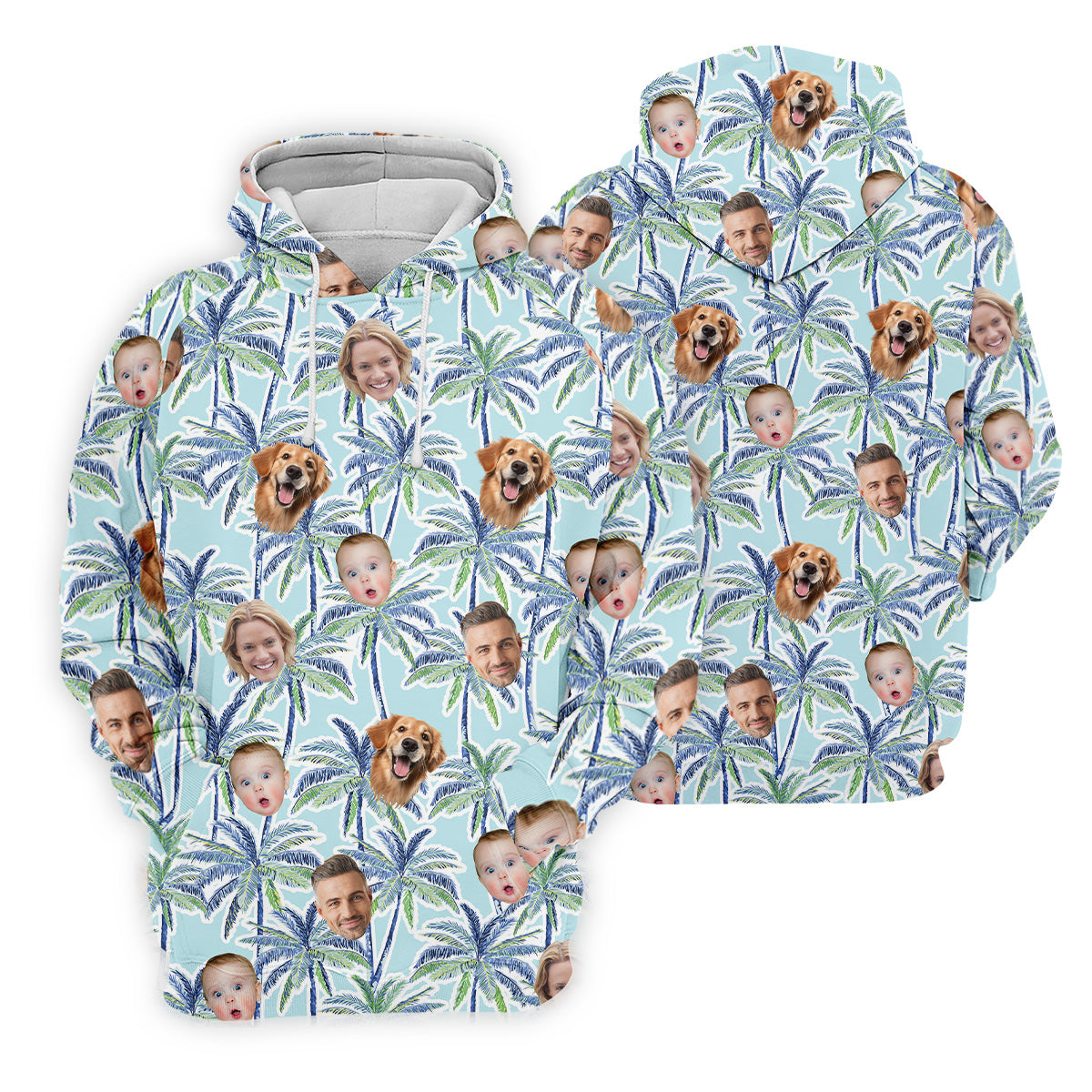 Vintage Aloha Shirts, Ladies Palm Tree Shirt, Custom Hawaiian Shirt Face, Ladies Golf Shirts