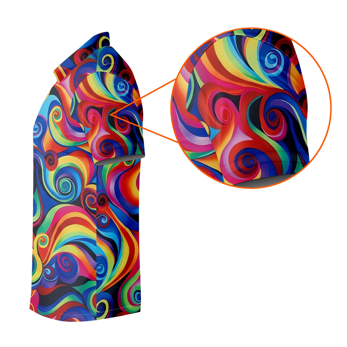 Colorful Rainbow Swirl Abstract Golf Shirt, Men's Golf Shirt, Golf Polo Shirts For Men, Men's Golf Apparel