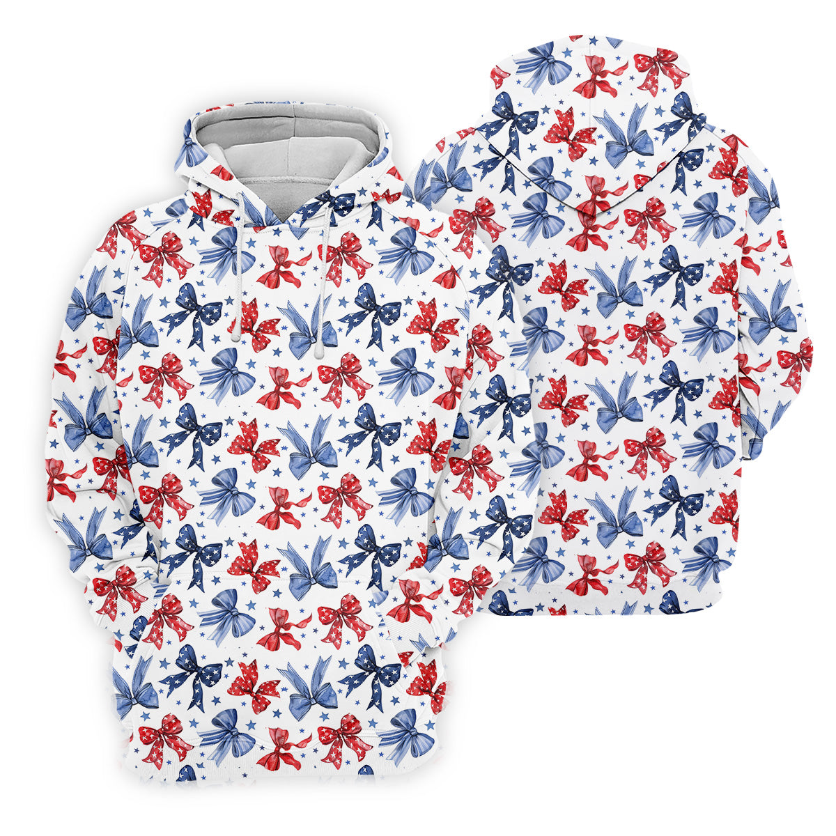 Red White & Blue Bows Shirt, Men's 4th Of July Shirts, Funny Mens Golf Polo ShirtGift For Golfing Dad