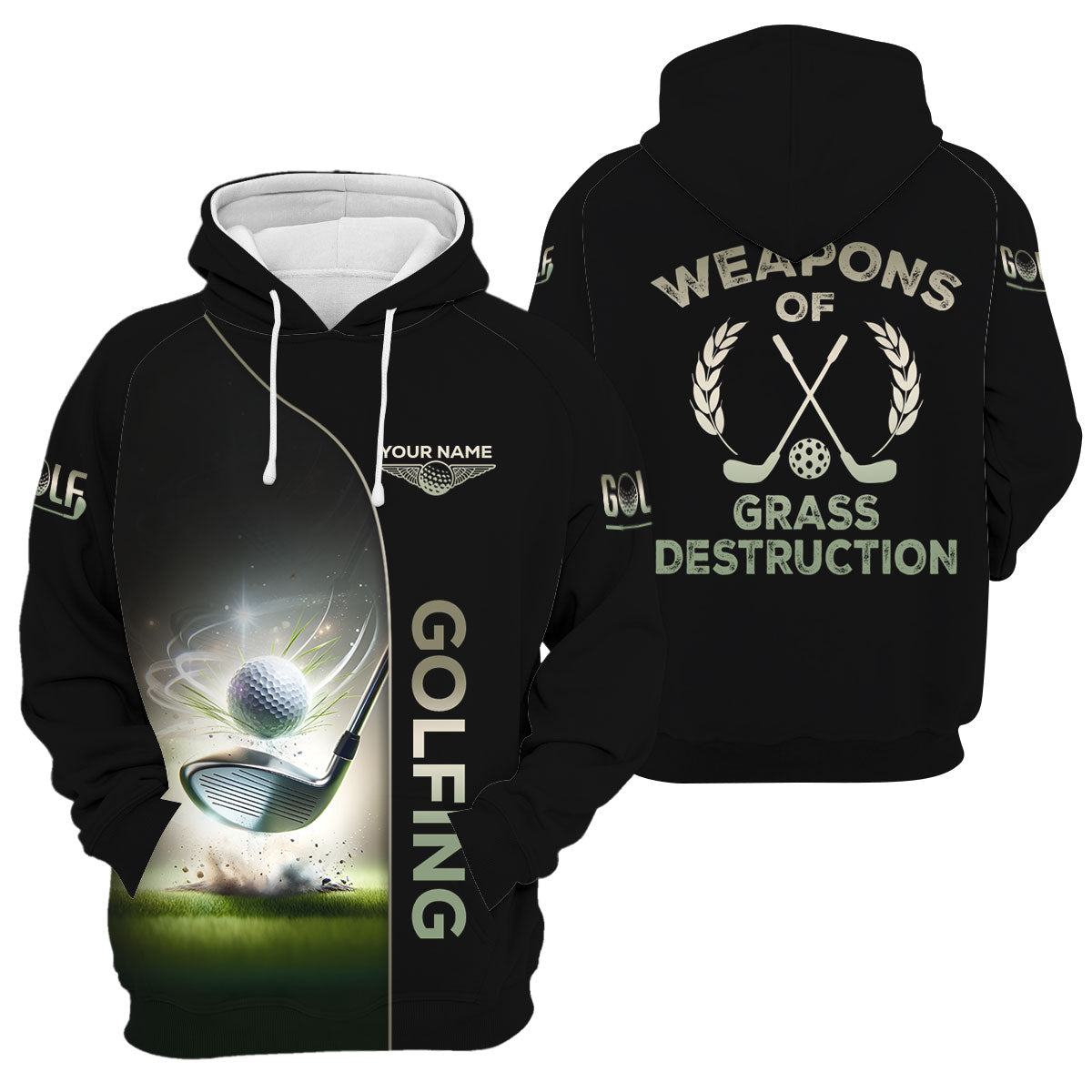 Weapons Of Grass Destruction Custom Funny Golf Polo ShirtMens Golf Gift, Gift For Golfers