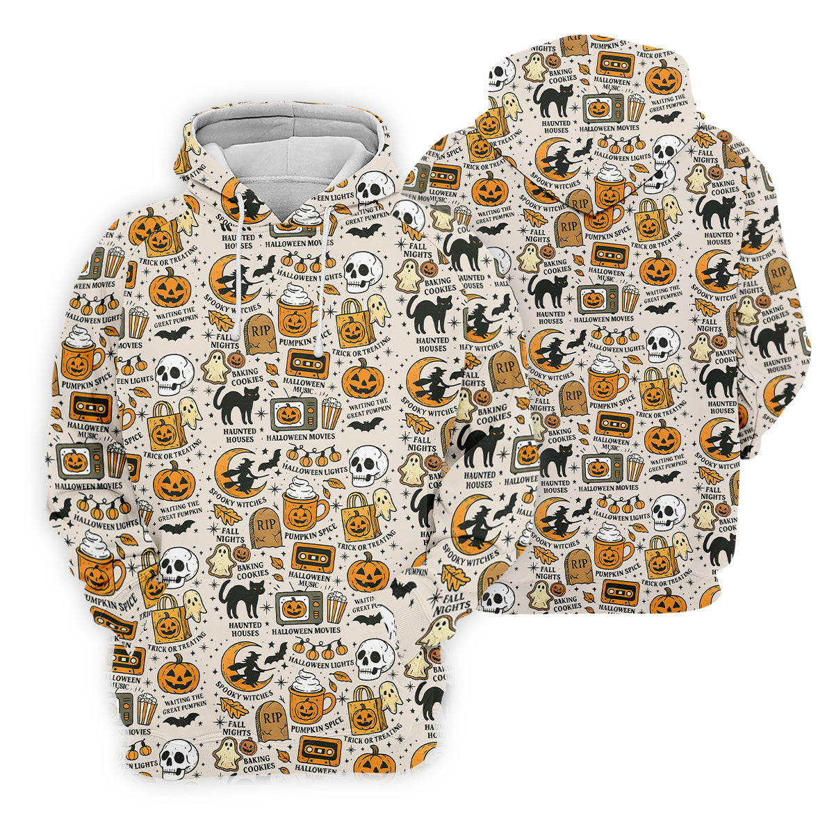 Spooky Witches, Spooky Cat, Cute Halloween T-Shirts, Mens Golf Polo Shirt Golfing Apparel