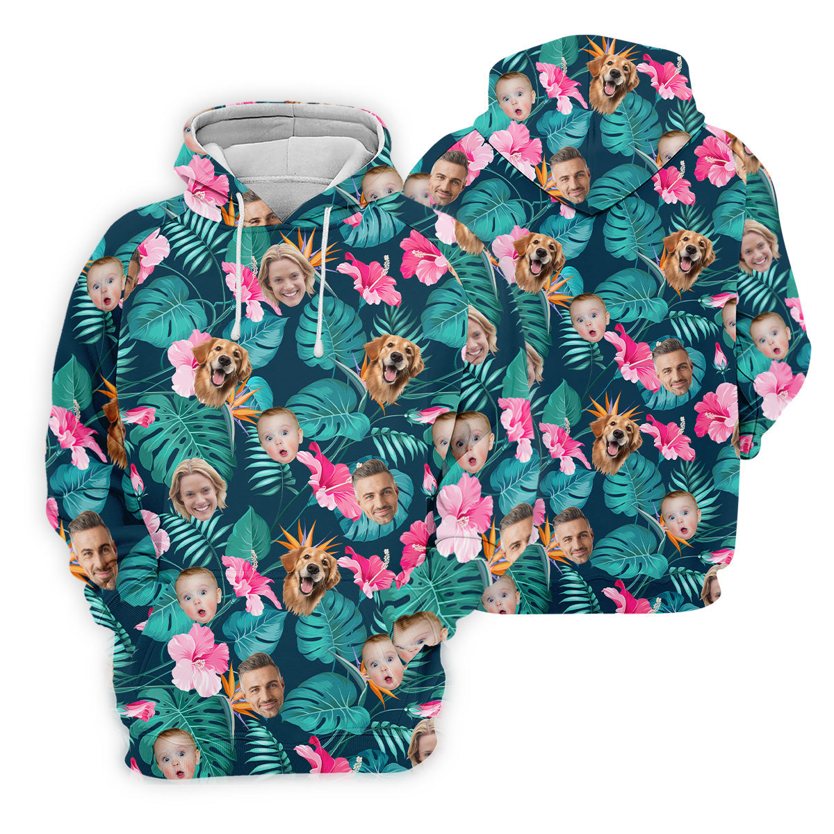 Palm Leaf Pattern, Hibiscus Shirt, Green Hawaiian Shirt, Custom Face Shirt, Women Polo, Ladies Golf Shirts