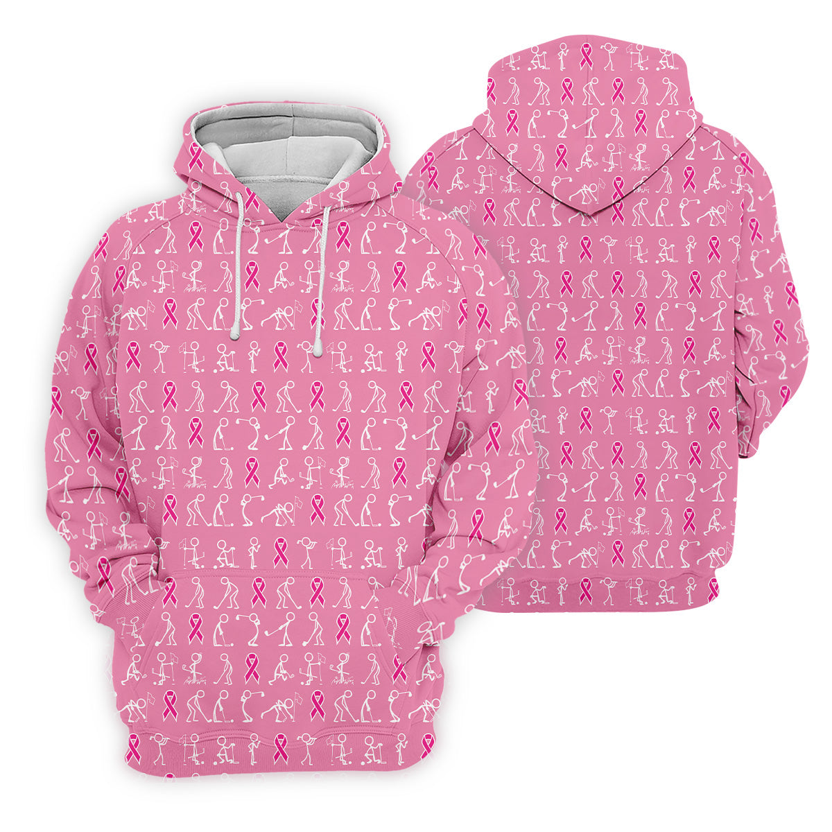 Breast Cancer Funny Figure Golf Shirt, Breast Cancer Awareness Shirts, Couple Golf Shirt. Matching Golf Shirt