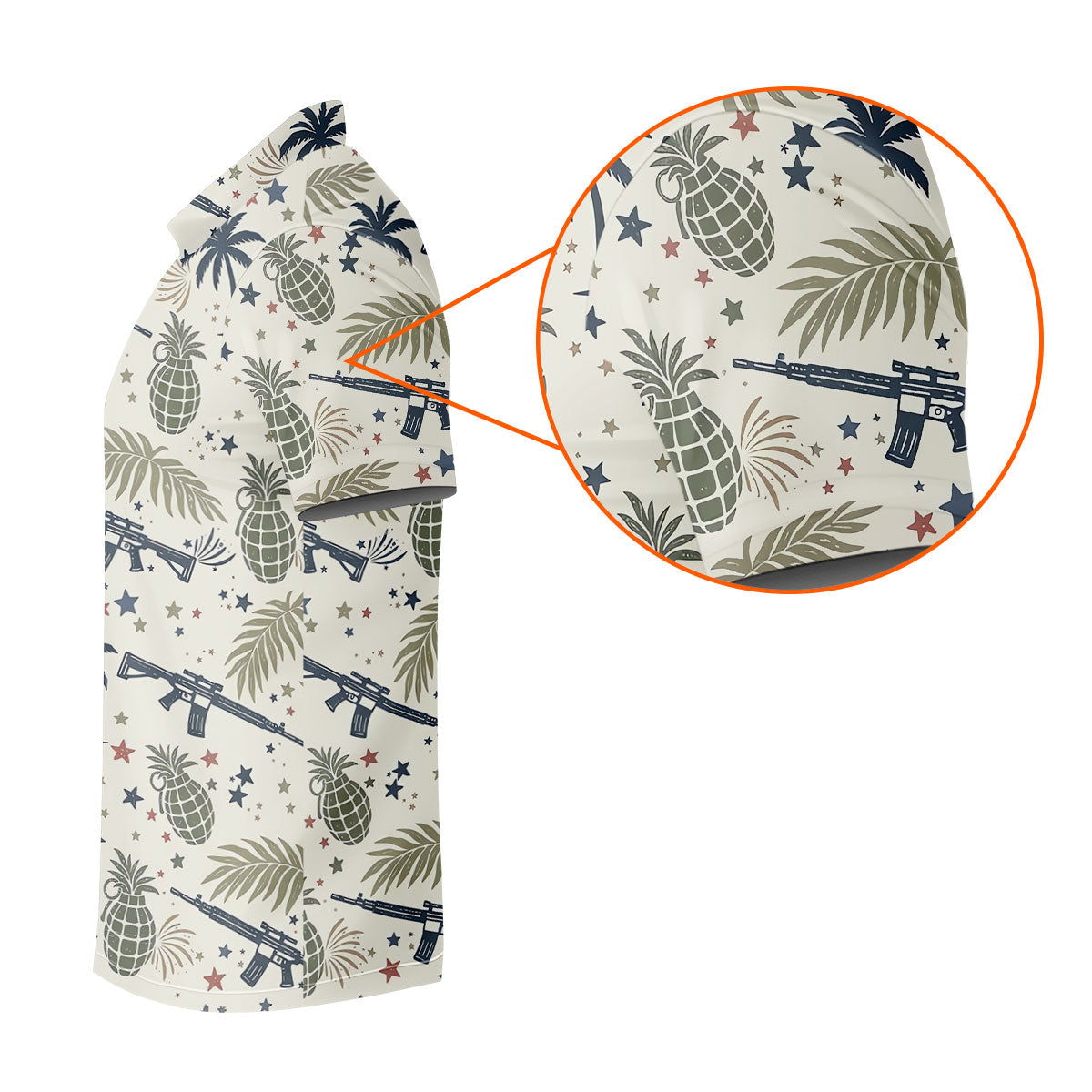 Pineapple Grenade 250 Years Tropical Theme Retro Golf Shirt, Patriotic 4th Of July Polo Shirtor Men