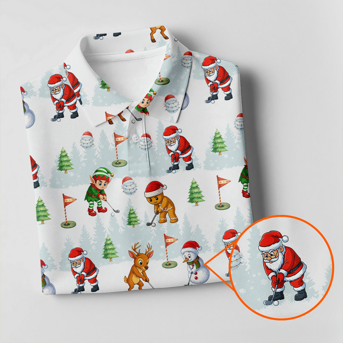 Classic Christmas Characters Golf Tops For Men, Cute Golf Outfit, Fun Golf Shirts For Men, Christmas Golf Shirt
