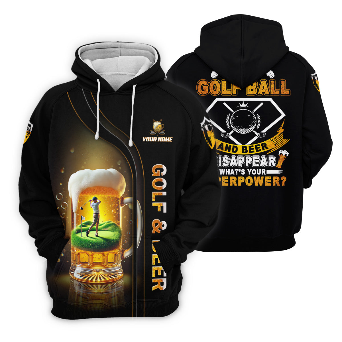 I Make Golf Ball And Beer Custom Men's Golf Polo ShirtFunny Golf Shirt, Dad Golf Gift