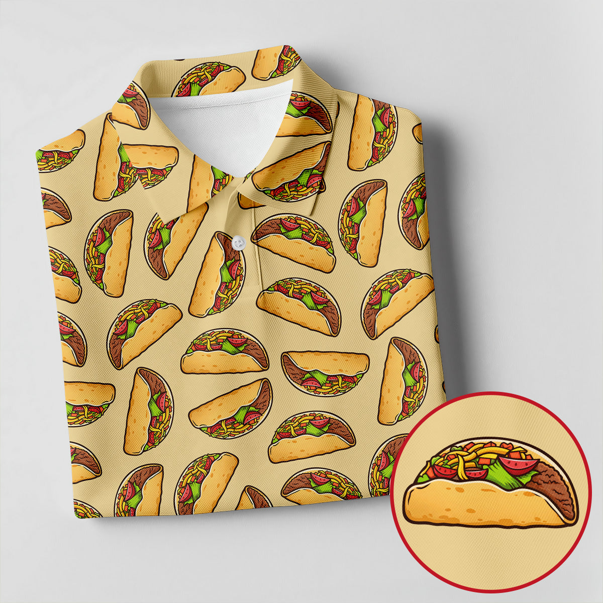 Taco Seamless Pattern Cinco De Mayo Celebration Fiesta Themed Tropical Pattern Golf Shirt For Women