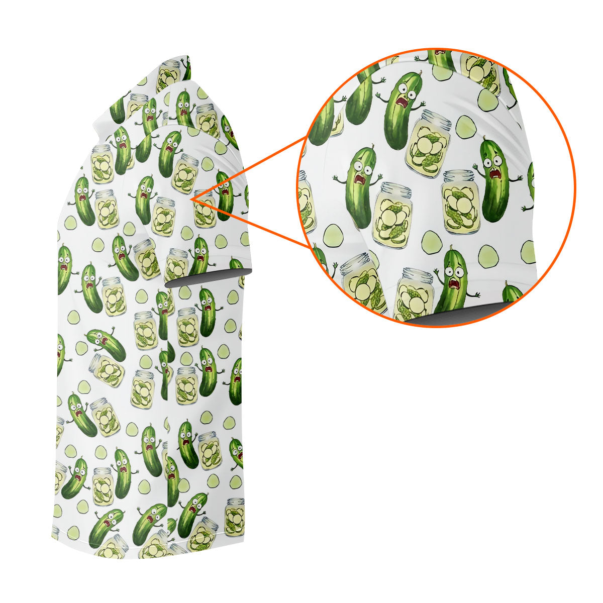 Funny Pickle Hawaiian Golf Shirt, Cartoon Style Men's Golf Shirt, Polo Shirts For Men