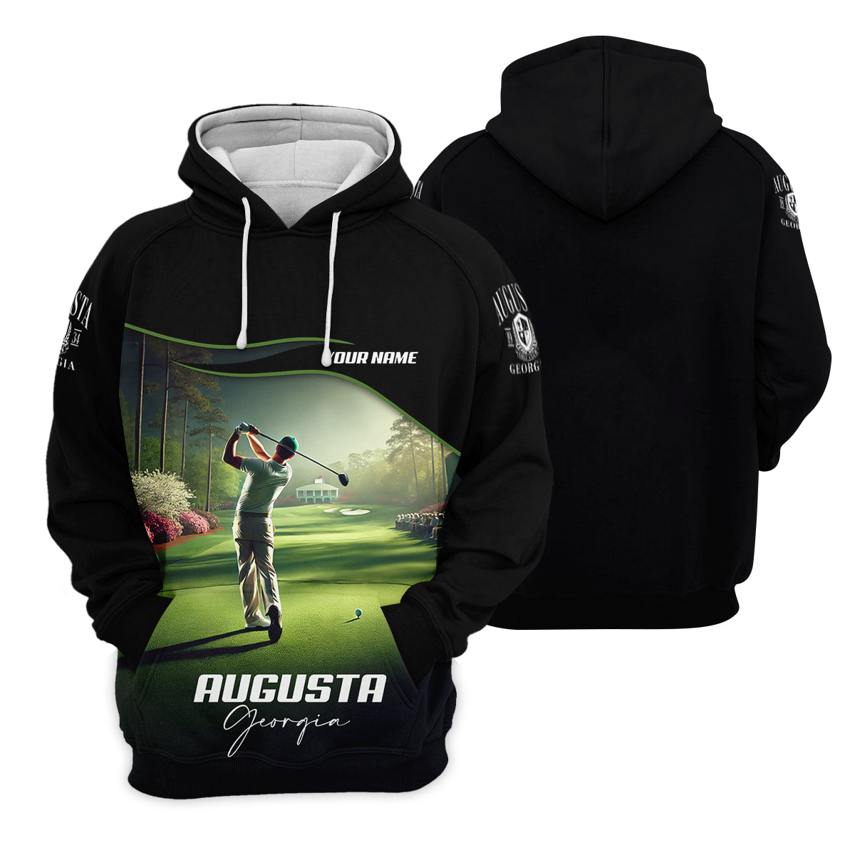Augusta Georgia Custom Men's Golf Polo ShirtFunny Golf Shirt, Gift For Golfers